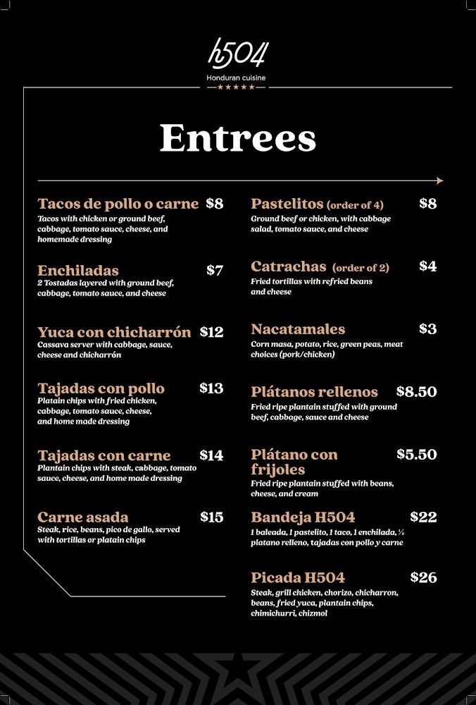 H504 honduran cuisine Menu image 1
