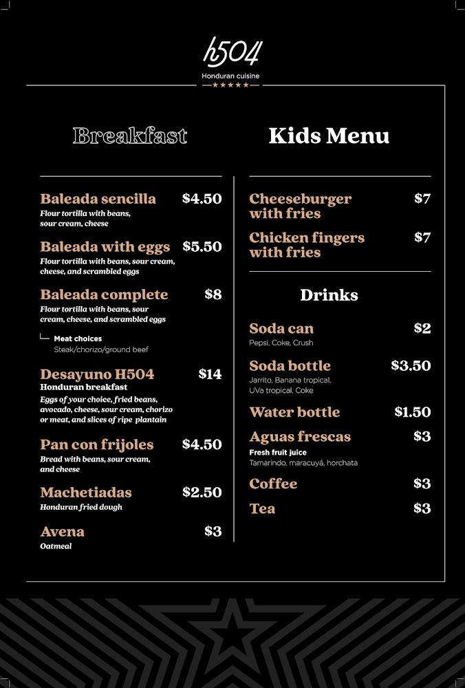 H504 honduran cuisine Menu image 2